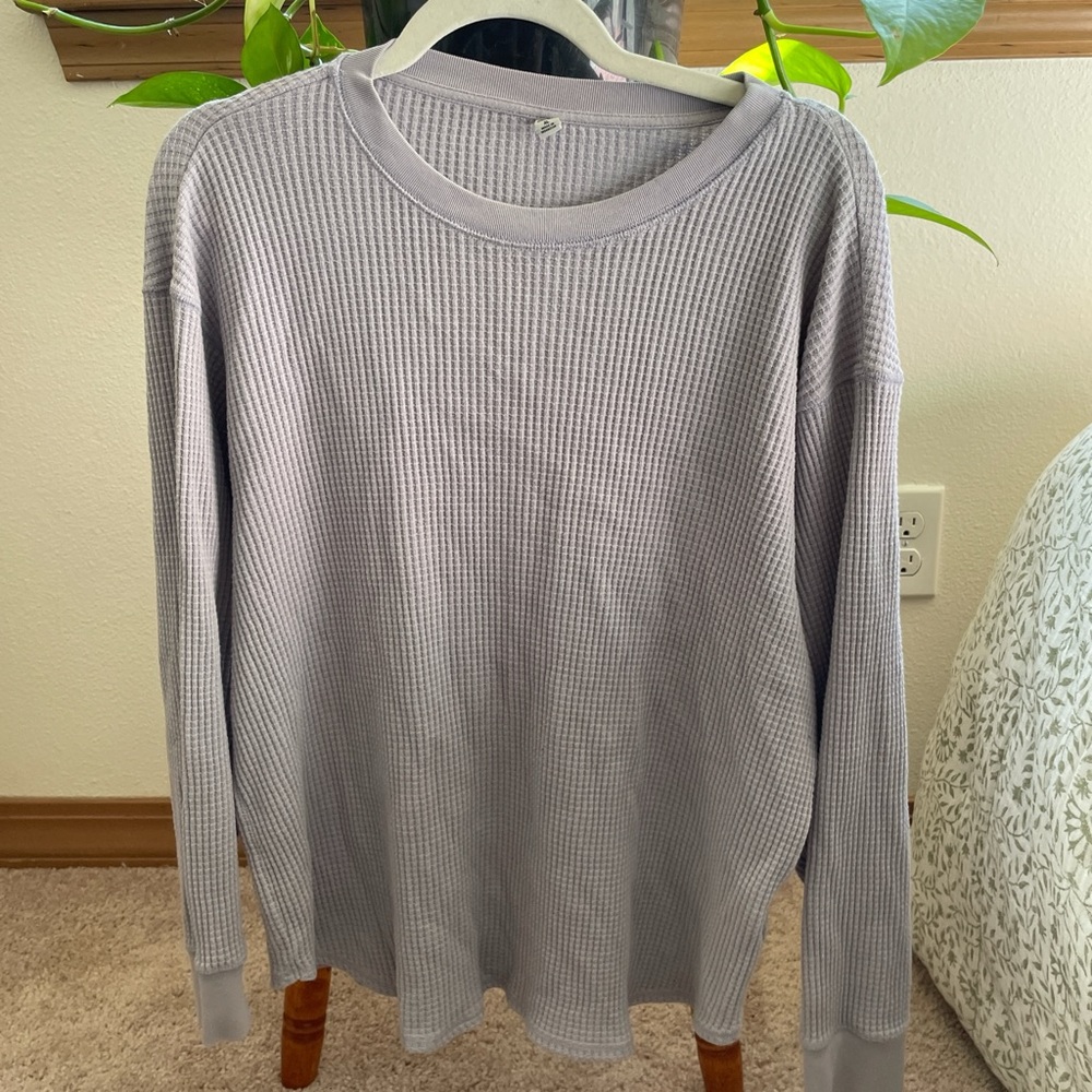 Purple Lilac Ribbed/ Waffle Uniqlo Sweater